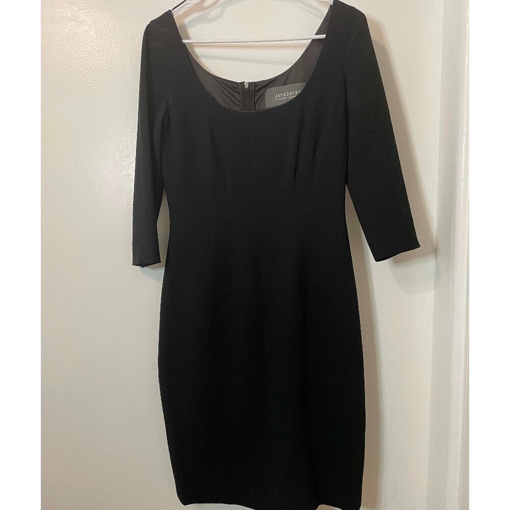 Classic Black Midi Dress 3/4 sleeve